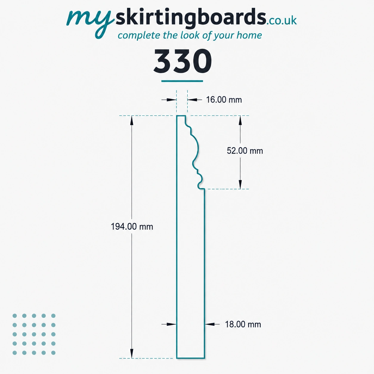 330 MDF Skirting Board 2 330 Profile