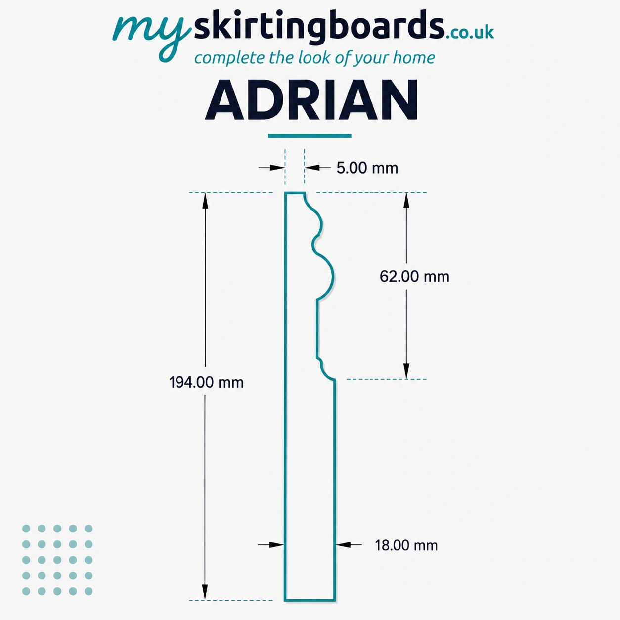 Adrian MDF Skirting Board 2 Adrian Profile