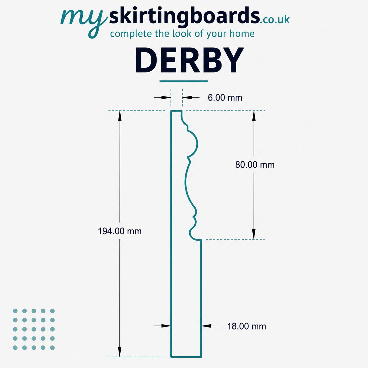 Derby MDF Skirting Board 2 Derby Profile
