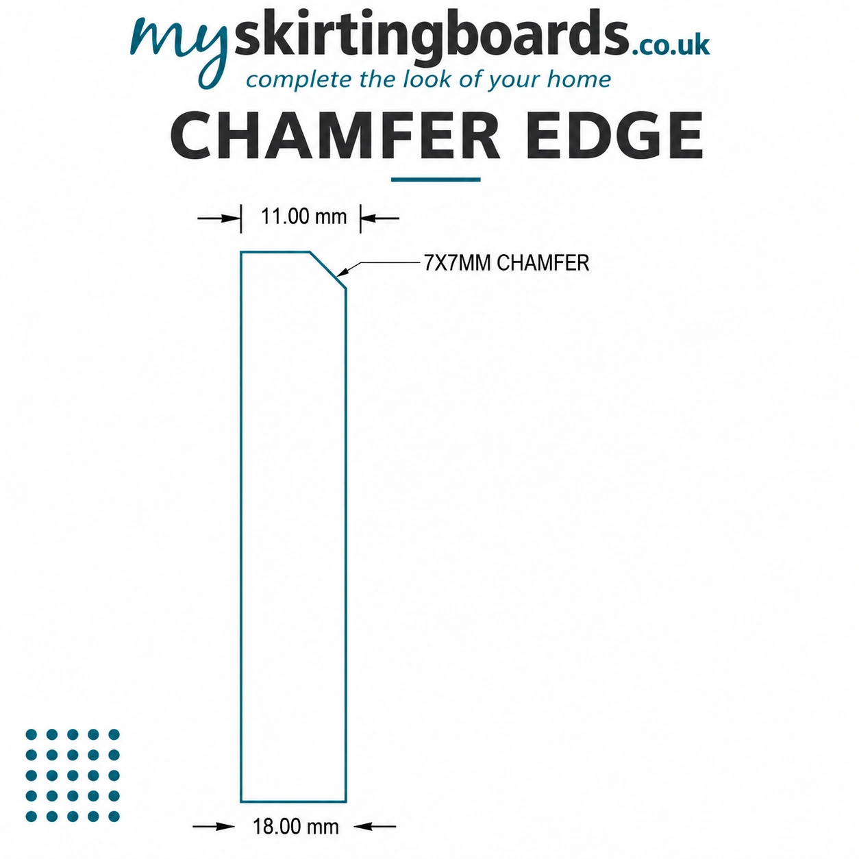 Chamfer MDF Skirting Board 2 Chamfer Edge Profile