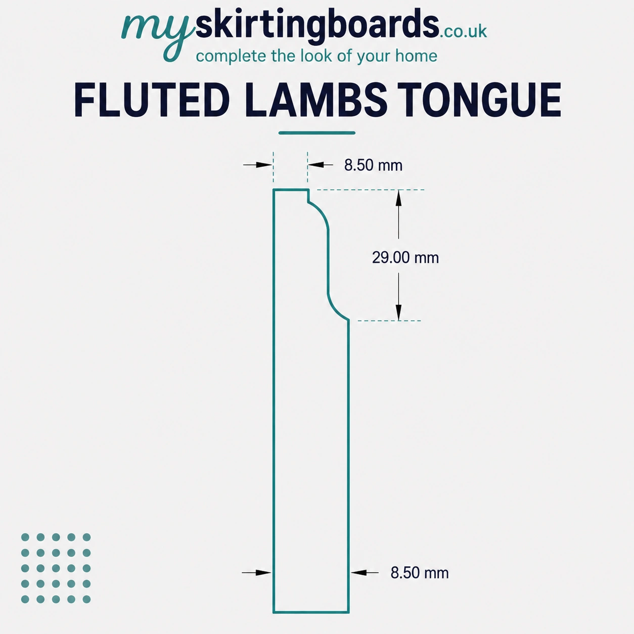 Fluted Lambstongue MDF Skirting Board 2 Fluted Lambs Tongue Profile