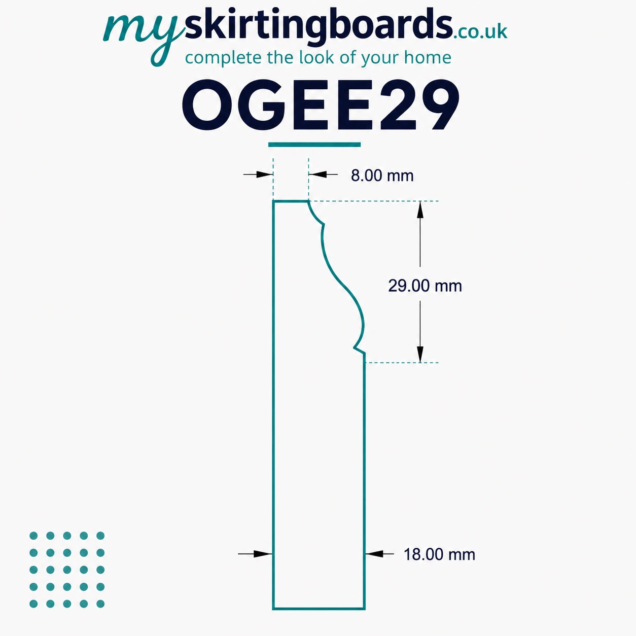 Ogee 29 MDF Skirting Board 2 Ogee29 Profile