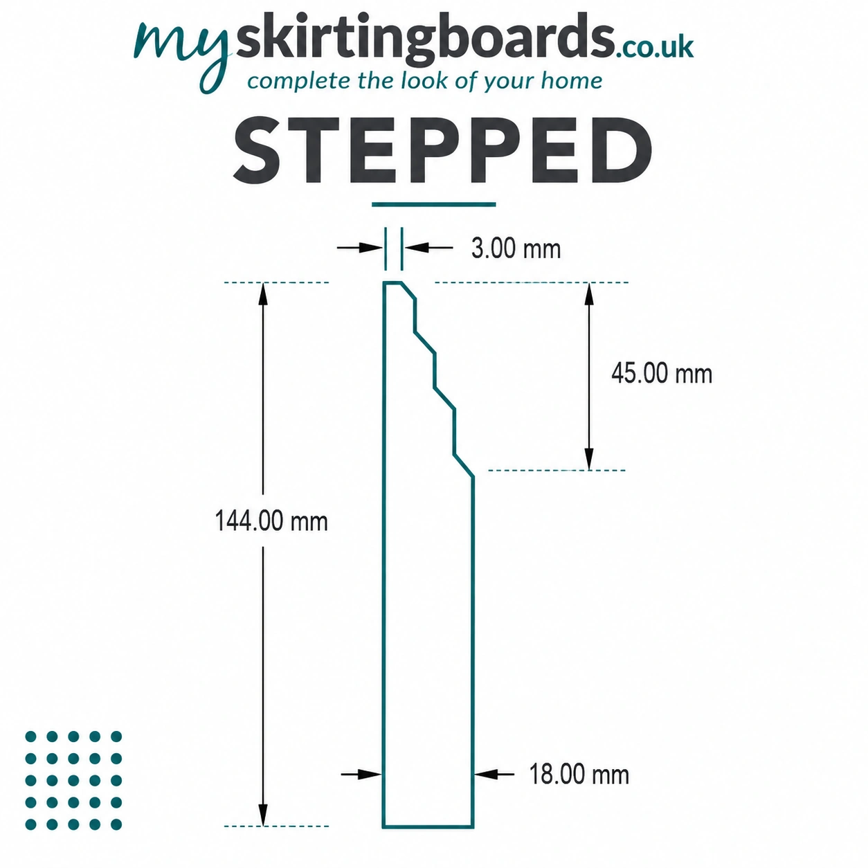 Stepped MDF Skirting Board 2 Stepped Profile