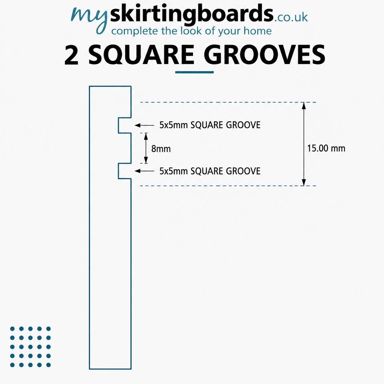 Groove 2 MDF Skirting Board 2 2 Square Grooves